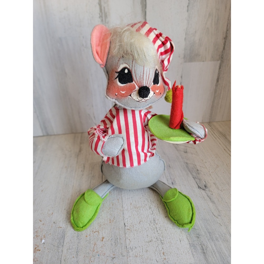 Annalee mouse candle Xmas plush unique vintage home decor figure